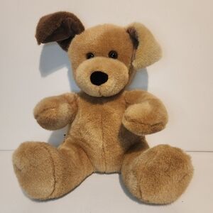 12” Build-A-Bear Puppy Dog w/ Dark Brown ear and tail Plush Stuffed Animal